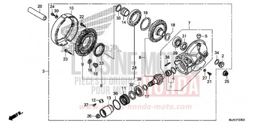 INGRANAGGIO RUOTA DENTATA FINALE VT750C2BE di 2014